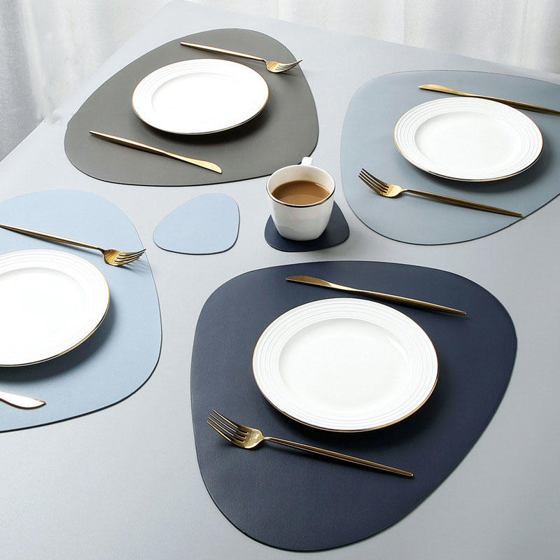 Sets de table 45*36CM/Sets de table en cuir réversibles/Set de tables à manger/Set de table en PU avec norme